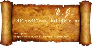 Mészáros Juliánusz névjegykártya